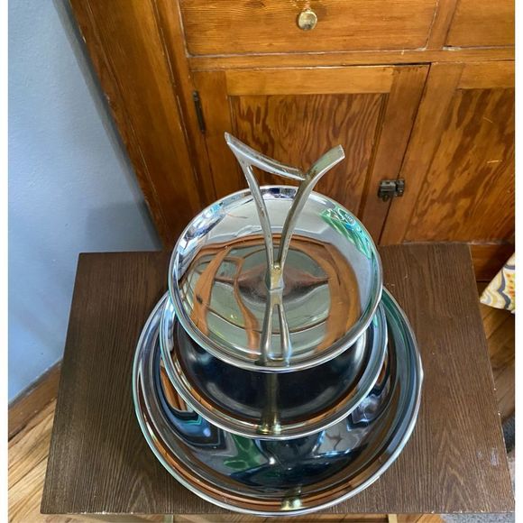 Kromex Other - Vintage Kromex 3 tiered chrome serving tray